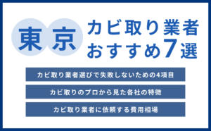 東京都のカビ取り業者選び｜7社の特徴・対応エリア・料金を比較